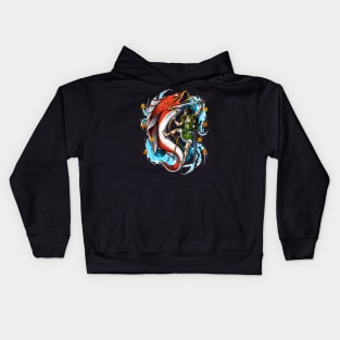 Japanese Giant Carp Samurai Kids Hoodie